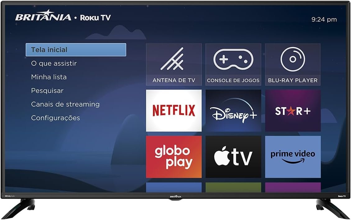 Smart TV Britânia 42” Full HD: Imagem e Som Incríveis com Dolby Audio