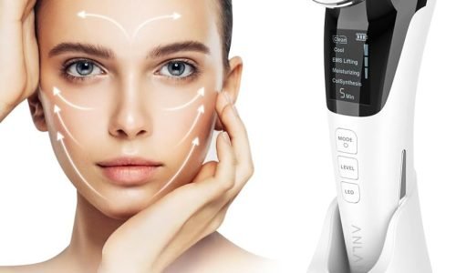 ANLAN Multifuncional Antirrugas Beleza Massageador Facial, Vermelho e Azul Massagem Facial Quente e Fria, Limpeza Profunda Remoção de Rugas Antienvelhecimento Firmeza e Levantamento